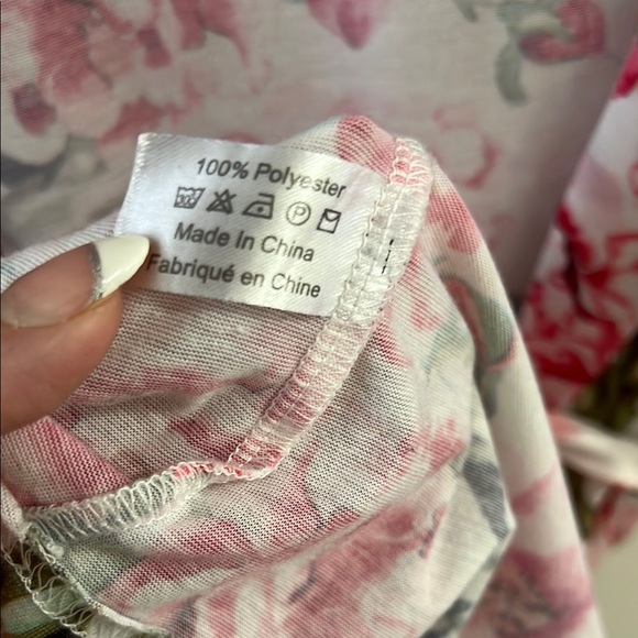 Beautiful Mumu Floral Cotton Bath Robe One Size Fits All - Picture 4 of 5